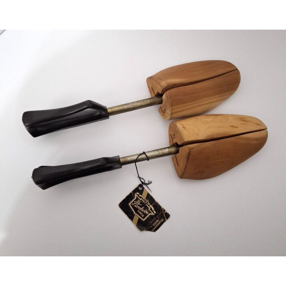 Vintage FLORSHEIM Cedar Wood Rochester Shoe Tree Stretcher Travel Tree Keepers